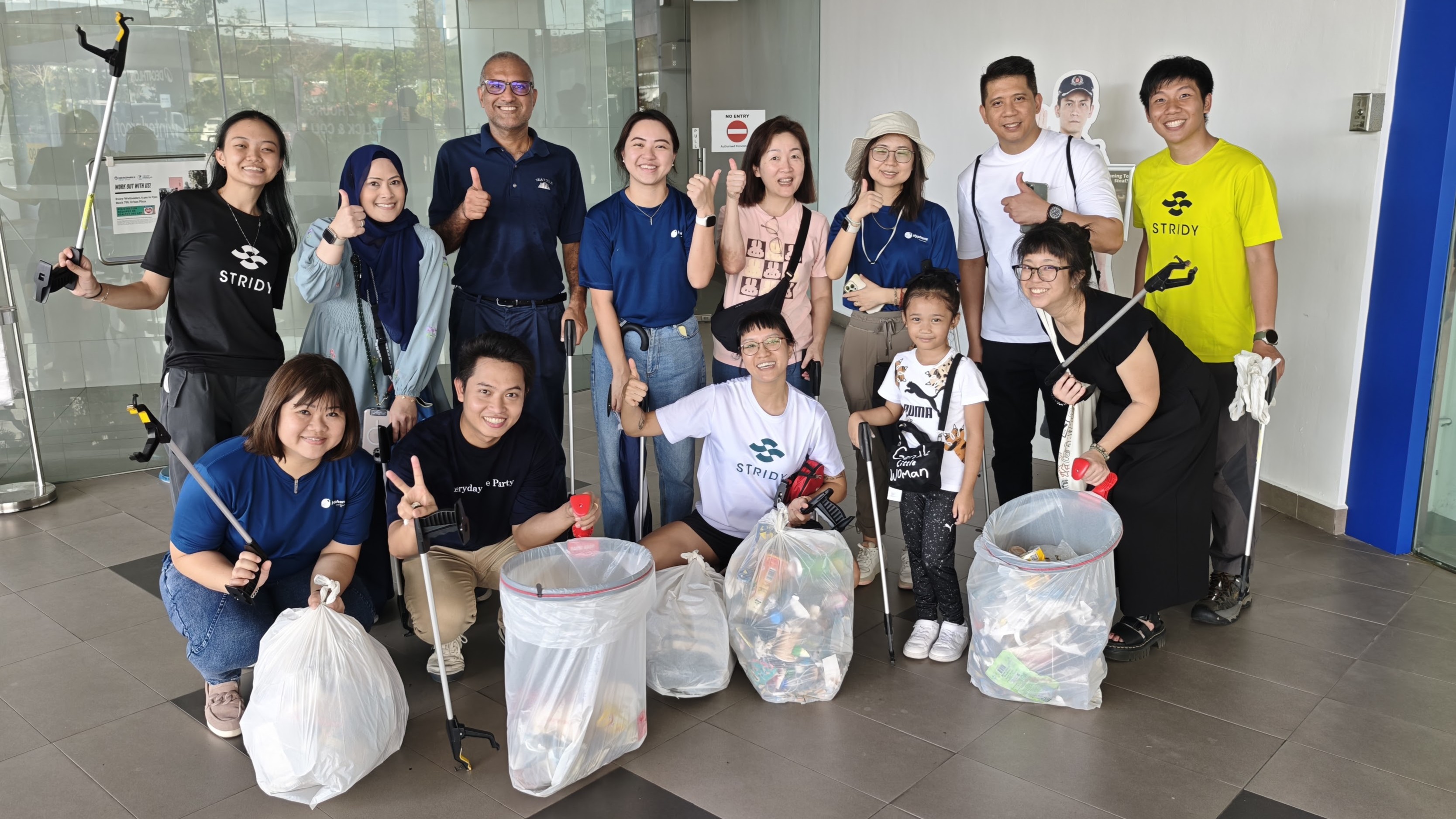 DocMed team at a community cleanup volunteering event
